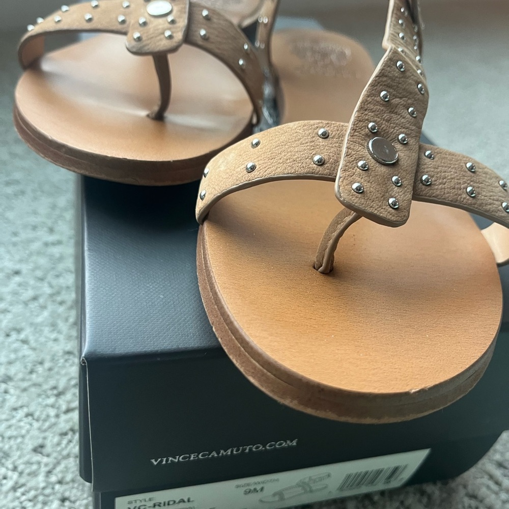 Vince Camuto Brown Studded Sandals - Picture 3 of 8